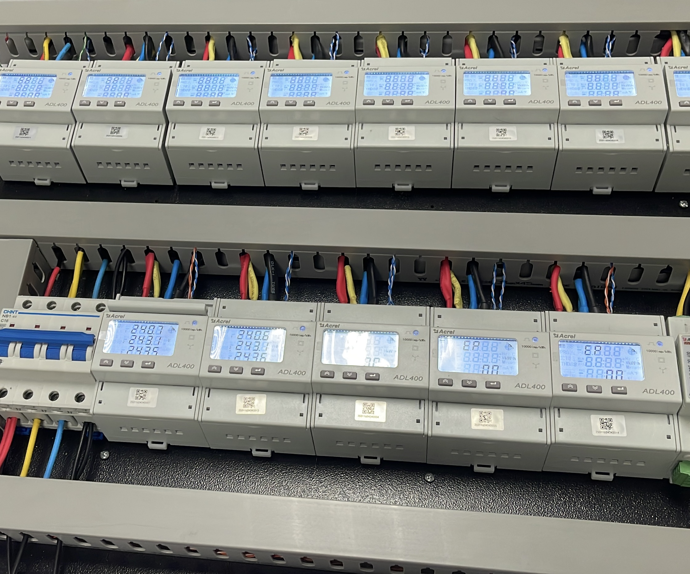 Installed electricity meters and their panel wiring · original MyEnergy website photograph